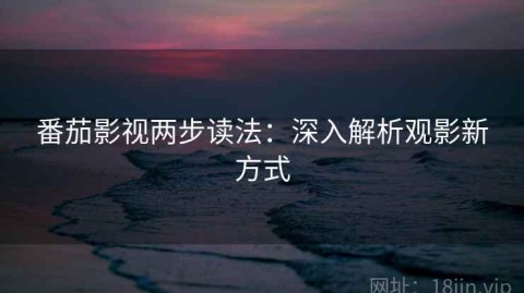 番茄影视两步读法：深入解析观影新方式