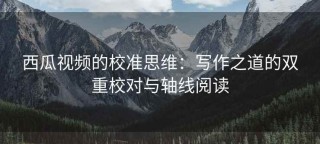 西瓜视频的校准思维：写作之道的双重校对与轴线阅读